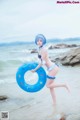 Coser @ 桜 桃 喵 Vol.036: 蕾姆 水 着 (48 photos)